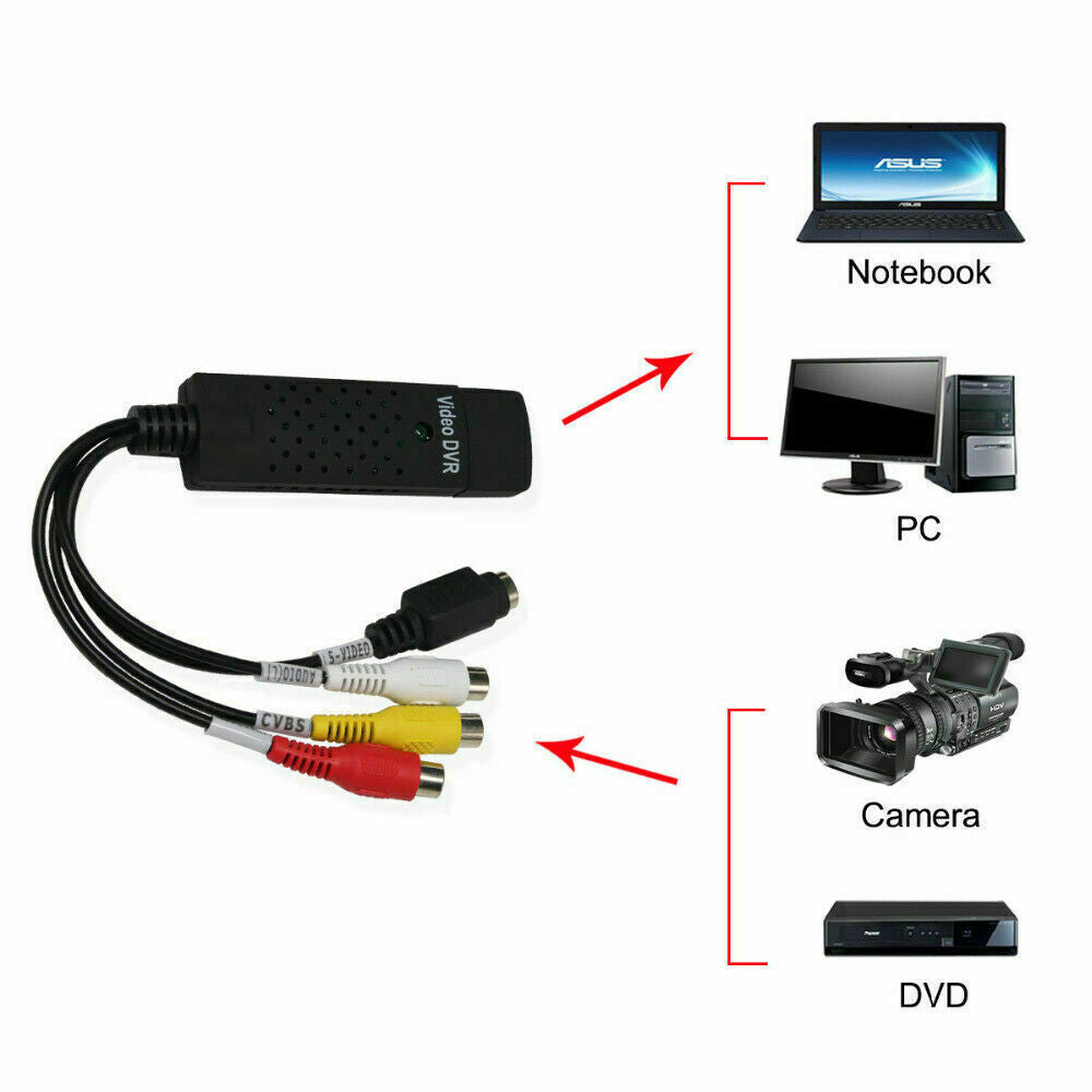 USB 2.0 Audio Video VHS to DVD VCR PC HDD Converter Adapter Digital Capture Card