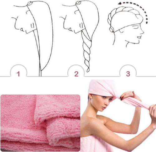 2x Magic Hair Drying Wrap Cap Microfibre After Shower Turban Towel Quick Dry Hair