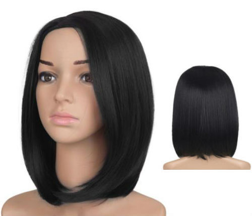 Womens Short Straight Wigs Synthetic Cosplay Bobo Heat Resist Party Dress Full