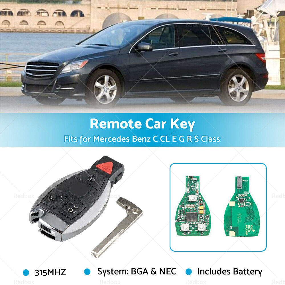 315Mhz Remote Car Key Fits For Mercedes Benz C CL E G GL ML R S Class 4 Buttons