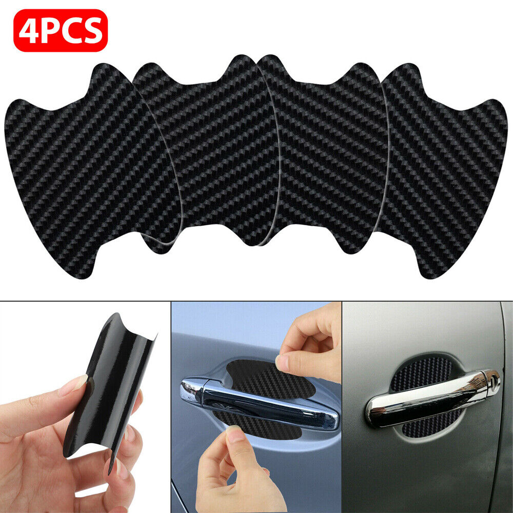 4 X Carbon Fiber Car Door Handle Protector Film Anti-Scratch Sticker Universal