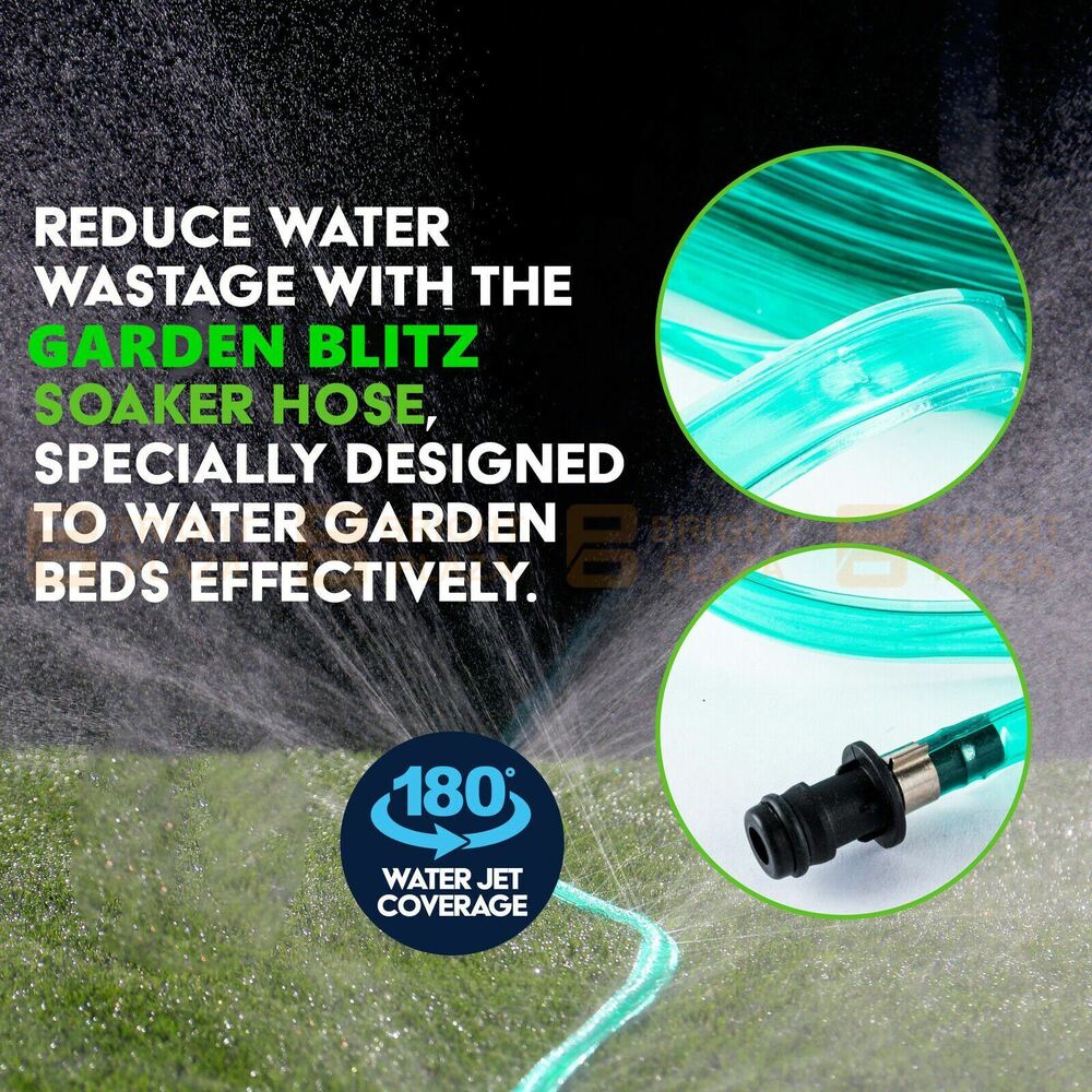 Garden Soaker Hose Lawn Watering Plant Drip Sprinkler Tube Green UV Treated 15m