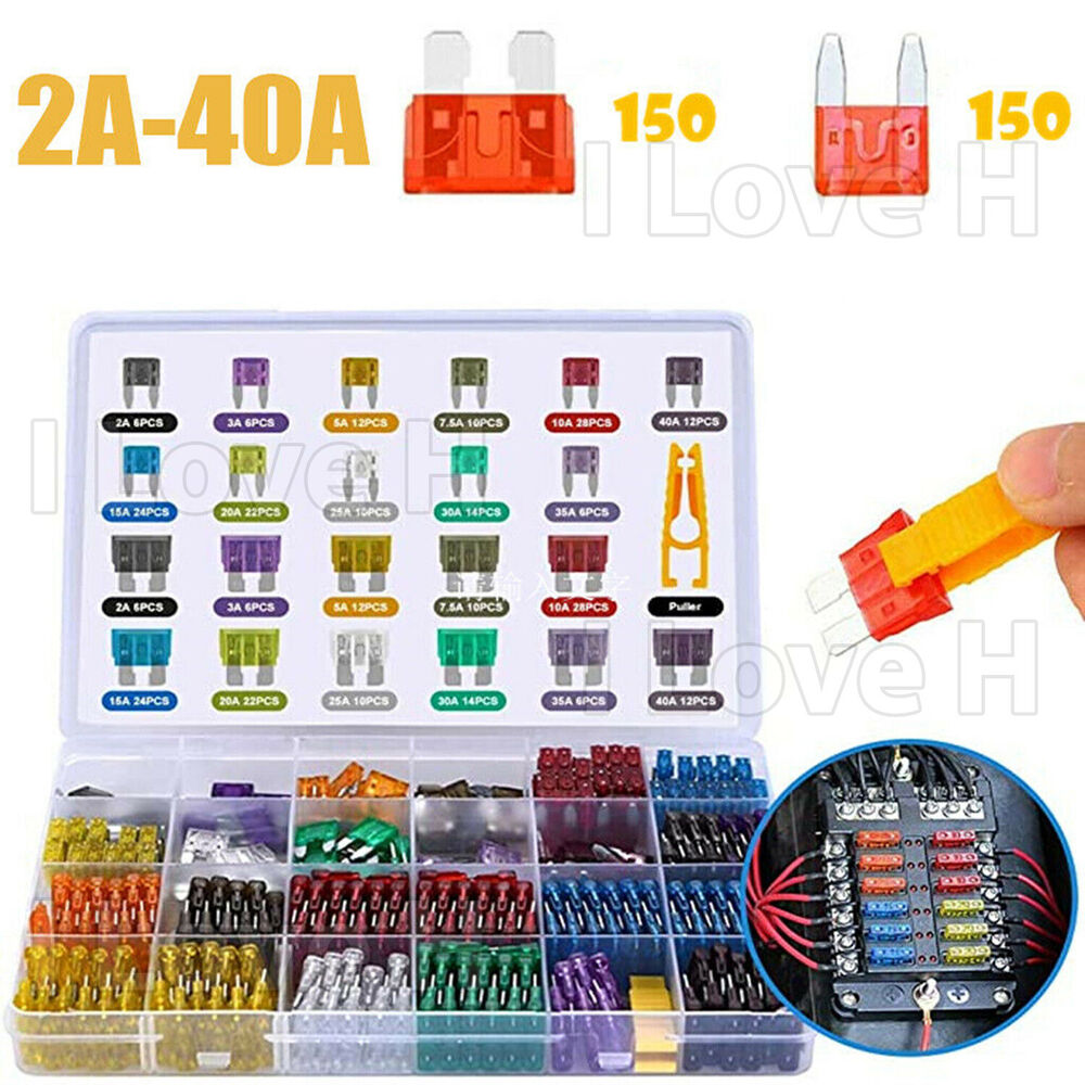 300PCS Car Blade Fuses Assortment Assorted Kit Blade Set Auto Truck Automotive