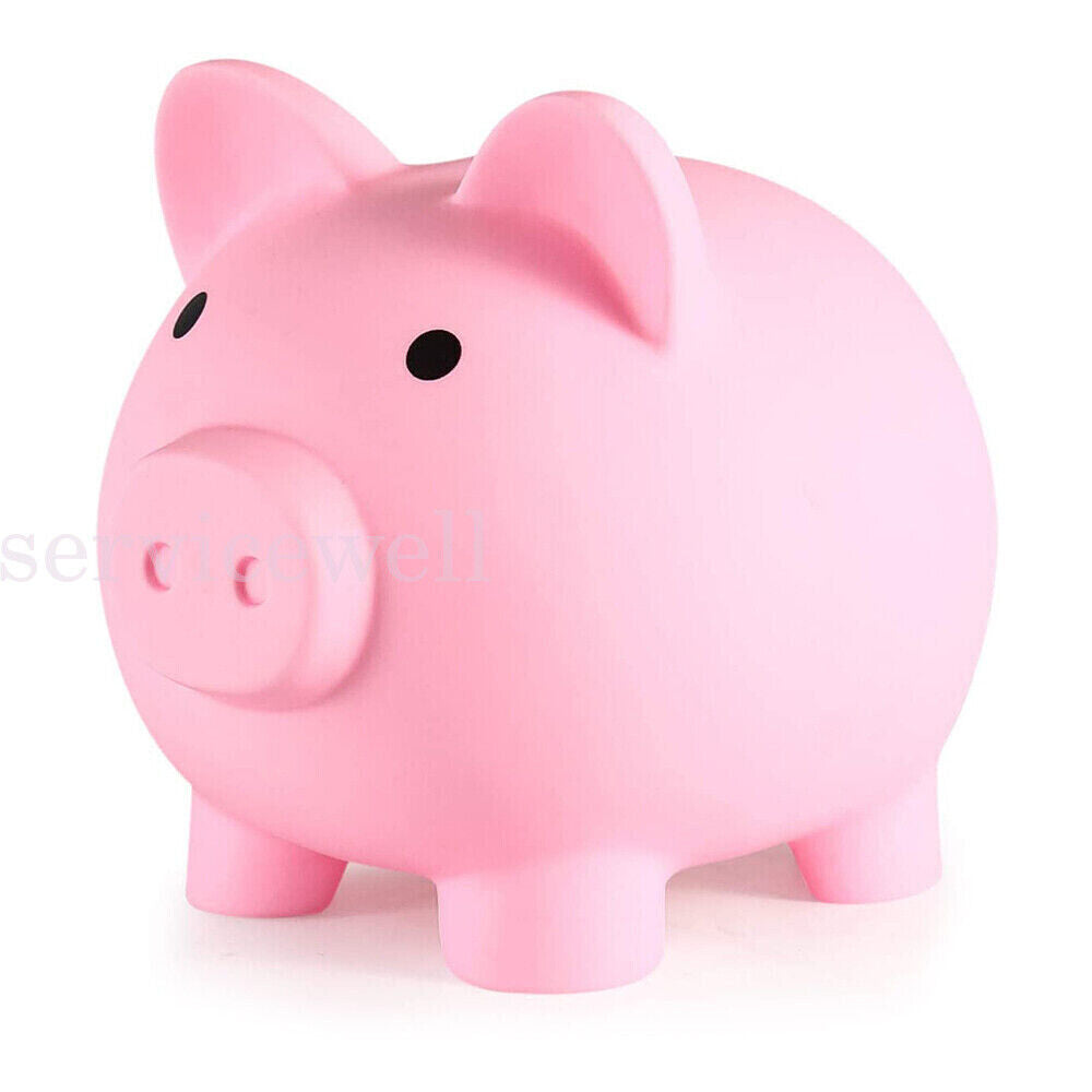 Toy Kids Gift Coin Money Save Openable Box Pig Cash Tin Piggy Bank Plastic Cute