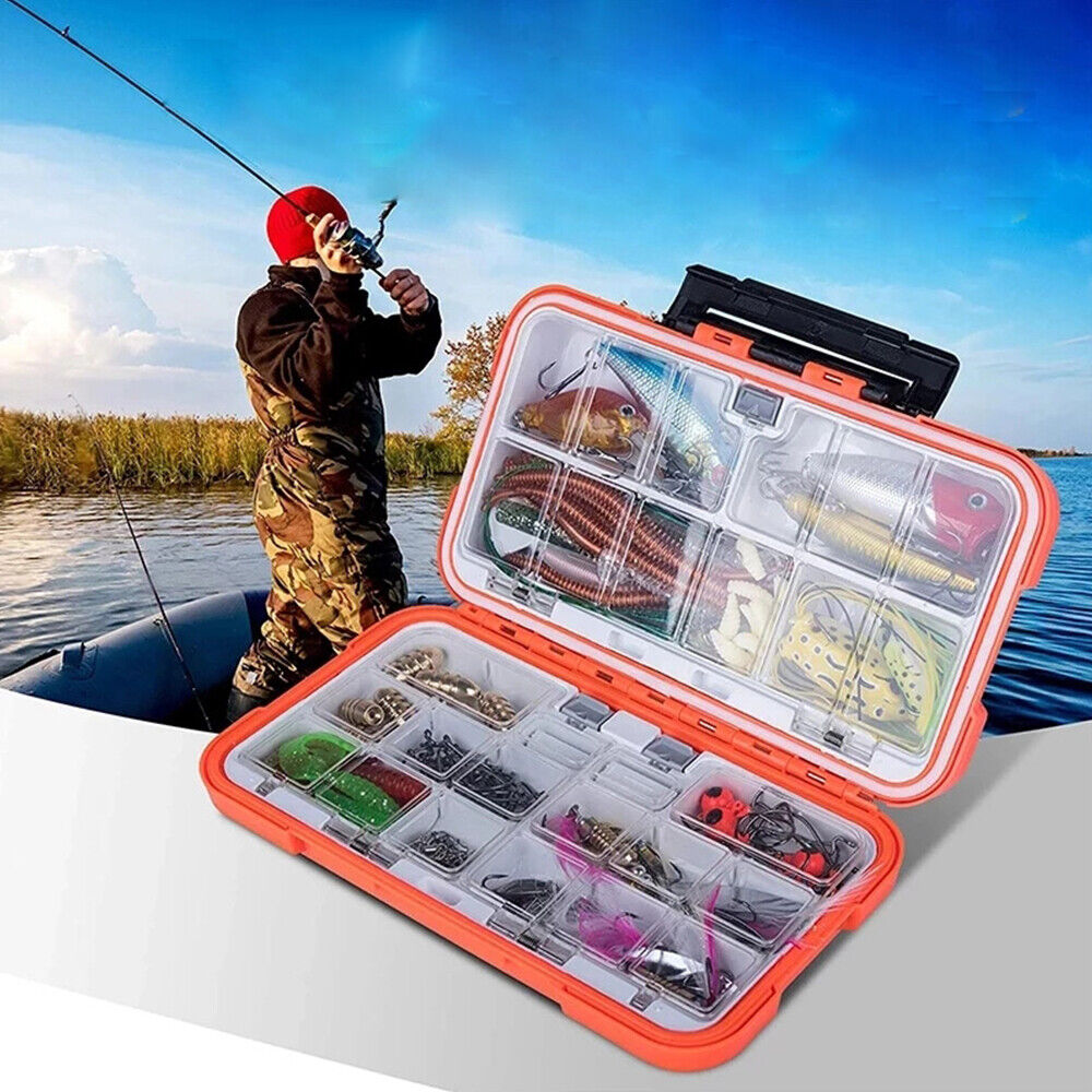 Sealed Waterproof Fishing Tackle Tray ABS Plastic Double Sided Lure Storage Box