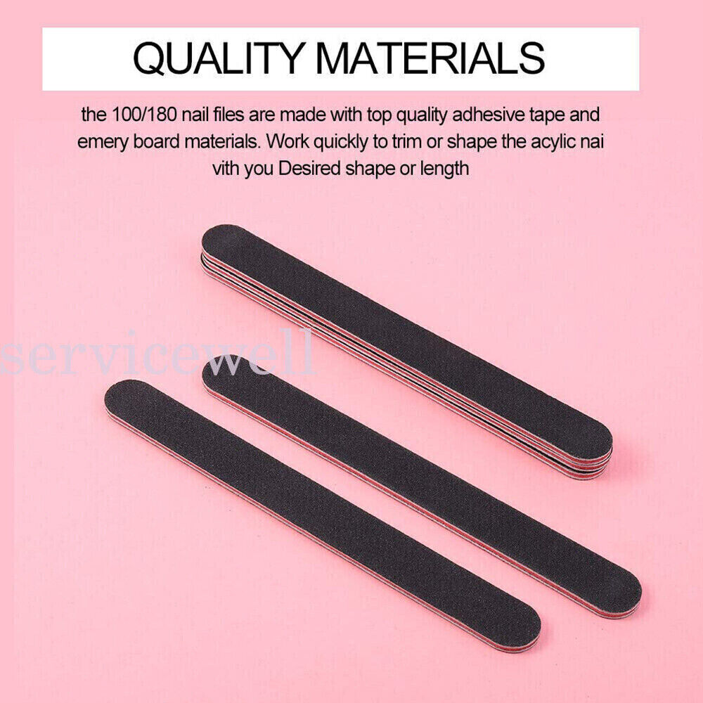 Professional Nail File Sanding Buffer100/180 Grit Manicure Art Pedicure Salon10x