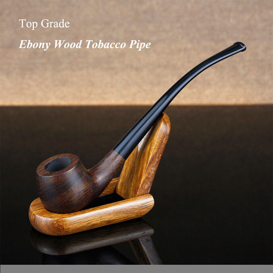 High Quanlity Ebony Wood Pipe Handmade Tobacco Pipes Wooden Smoking Pipe