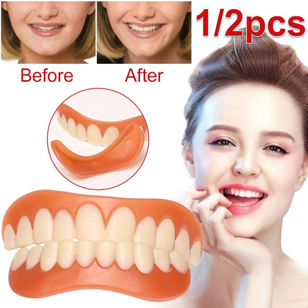 Snap On Bottom&TOP Dentures Smile Veneer False Teeth Fake Tooth Veneers Dental