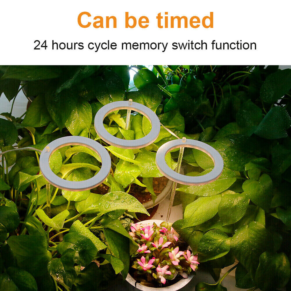 USB LED Grow Light Plant Growing Full Spectrum Dimmable Indoor Plants Ring Lamp