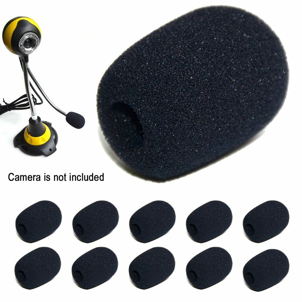 10 Pcs 30x20x8MM Mini Microphone Headset Windscreen Sponge Foam Mic Cover