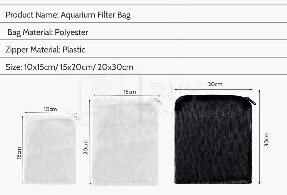 10Pcs Aquarium Filter Bags Fish Tank Bio Ball Media Mesh Storage Bag with Zipper