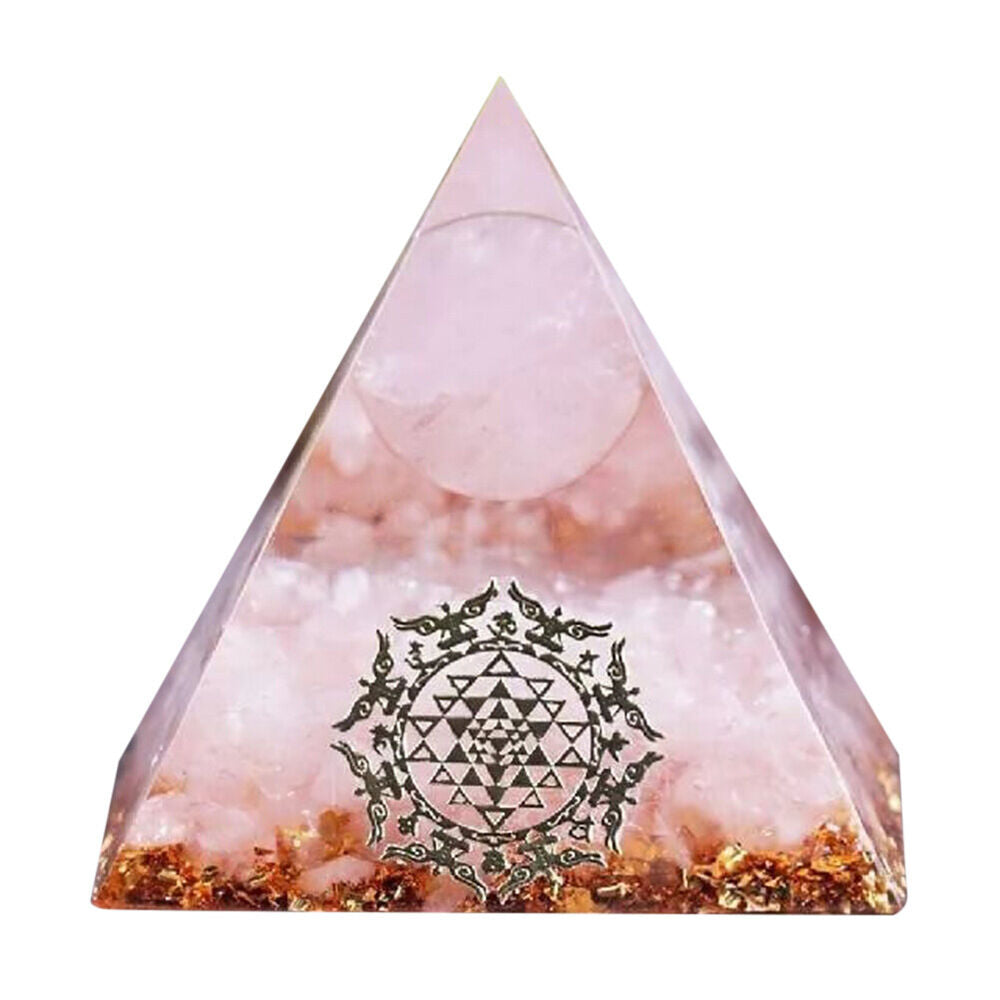 Orgonite Pyramid Energy Generator Decorative for Room Decorations (Pink)