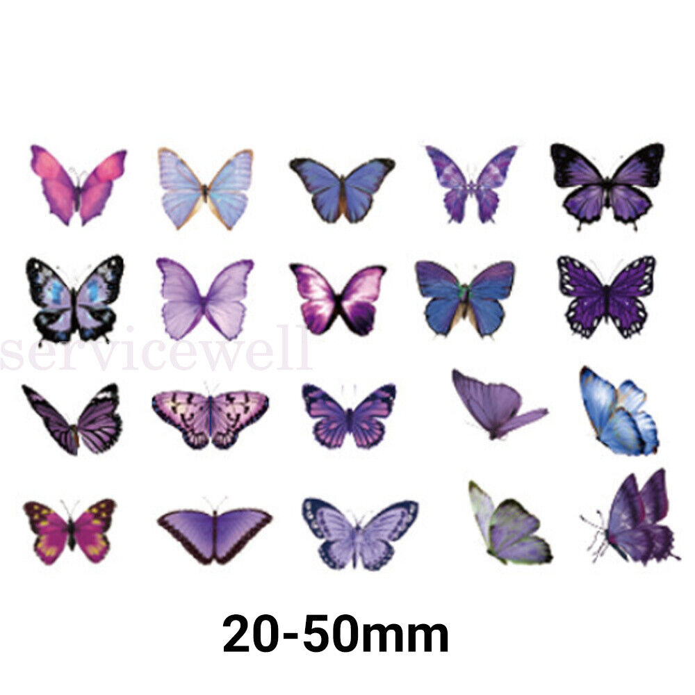 40Pcs 20 Style Butterfly Sticker With Adhesive Planner Album Journal Stationery