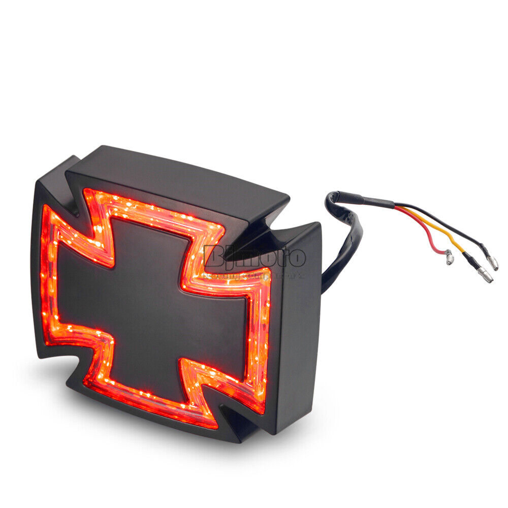 Motorcycle ABS Cross LED Brake Running Tail light Indicator For Harley Chopper