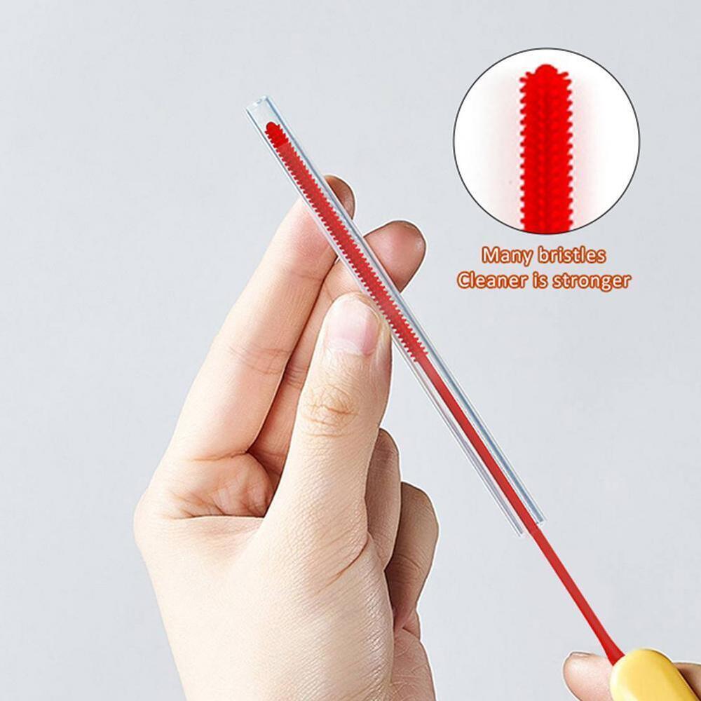 Silicone Straw Brushes,Extra Long StrawCleaning Brush Brush Crevice X3R5