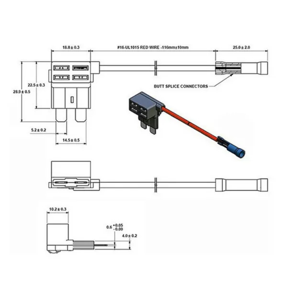 10pcs Car Add-a-circuit Fuse Tap Adapter Standard 10A Blade Fuse Box Holder