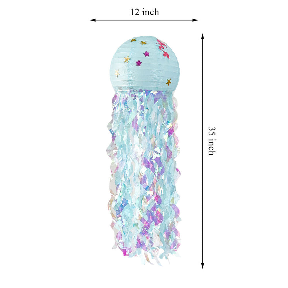 NEW Mermaid Wishes Jellyfish Hanging Paper Lanterns Decorations (Light Blue)