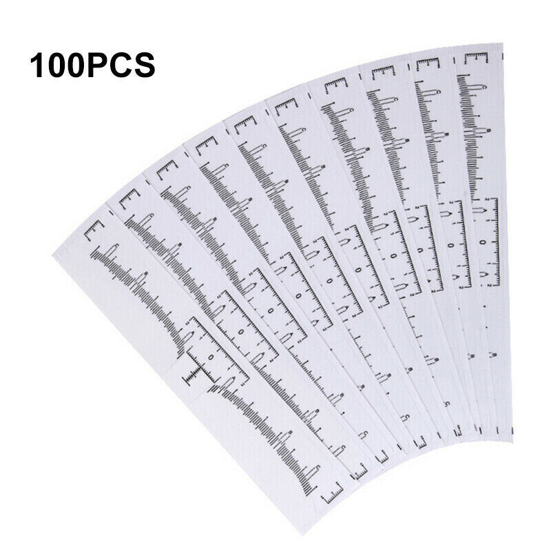 100pcs Microblading Eyebrow Brow Measure Ruler Sticker Brow Tattoo Makeup Tool