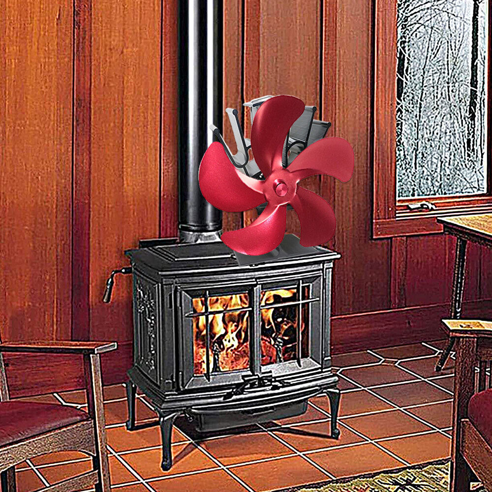 Log Burner Heat Powered Fan Fireplace Fan Wood Burning Stove Wood Stove Fan #T