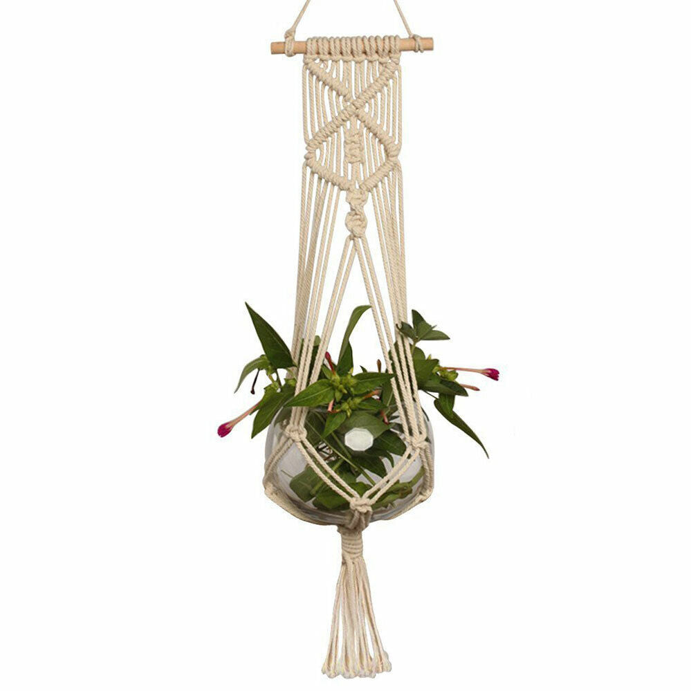 Plant Hanger Macrame Hanging Planter Basket Pot Holder Hemp Rope Braided