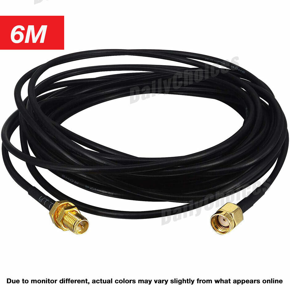 RP-SMA Male to Female Coaxial Extension Cable Antenna Aerial WiFi Router