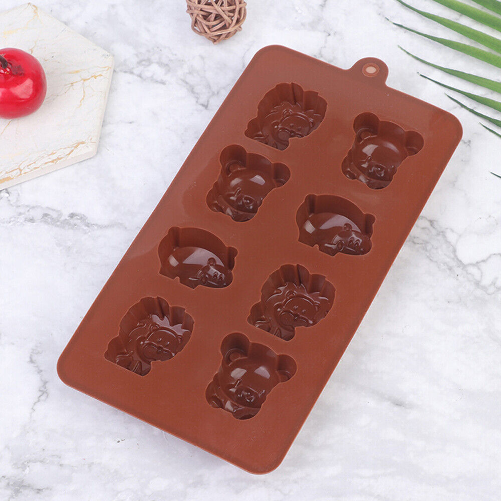 Safari Animals Chocolate Mould Ice Tray Silicone Jelly Cookie Cake Baking Mold