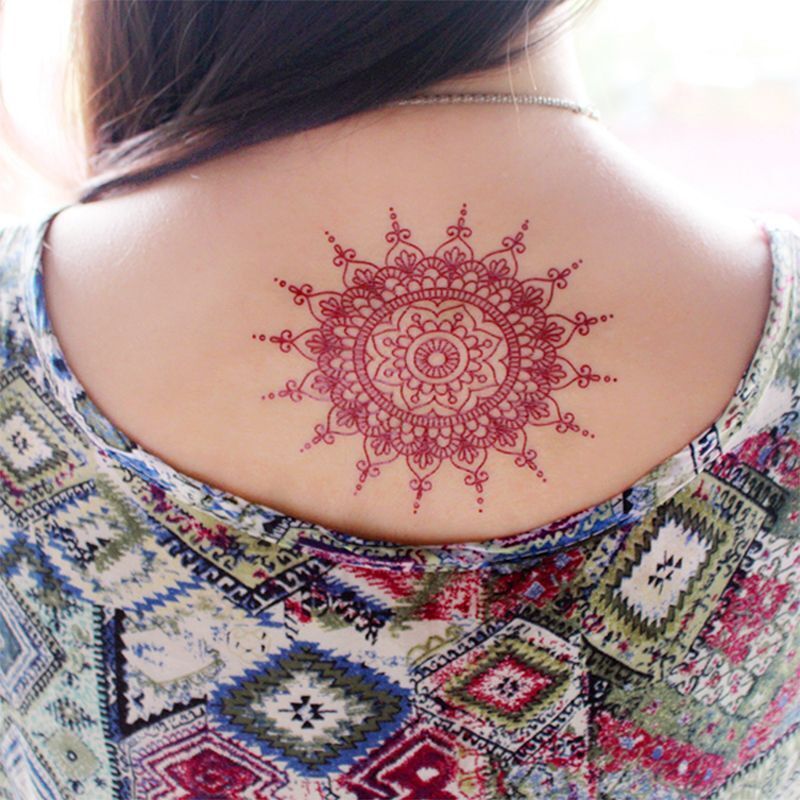 Temporary Tattoos Sticker Red Classic Henna Tattoo Tattoo Sticker Body Art 1pc