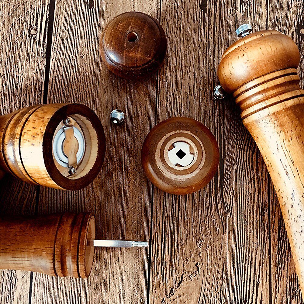 Manual Pepper Grinder Wooden Salt And Pepper Mill Multi-Purpose Kitchen Tool