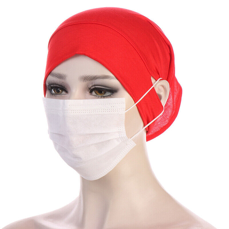 Women Muslim Stretch Turban Hat Chemo Cap Hair Loss Head Scarf Wrap Hijab Cap .