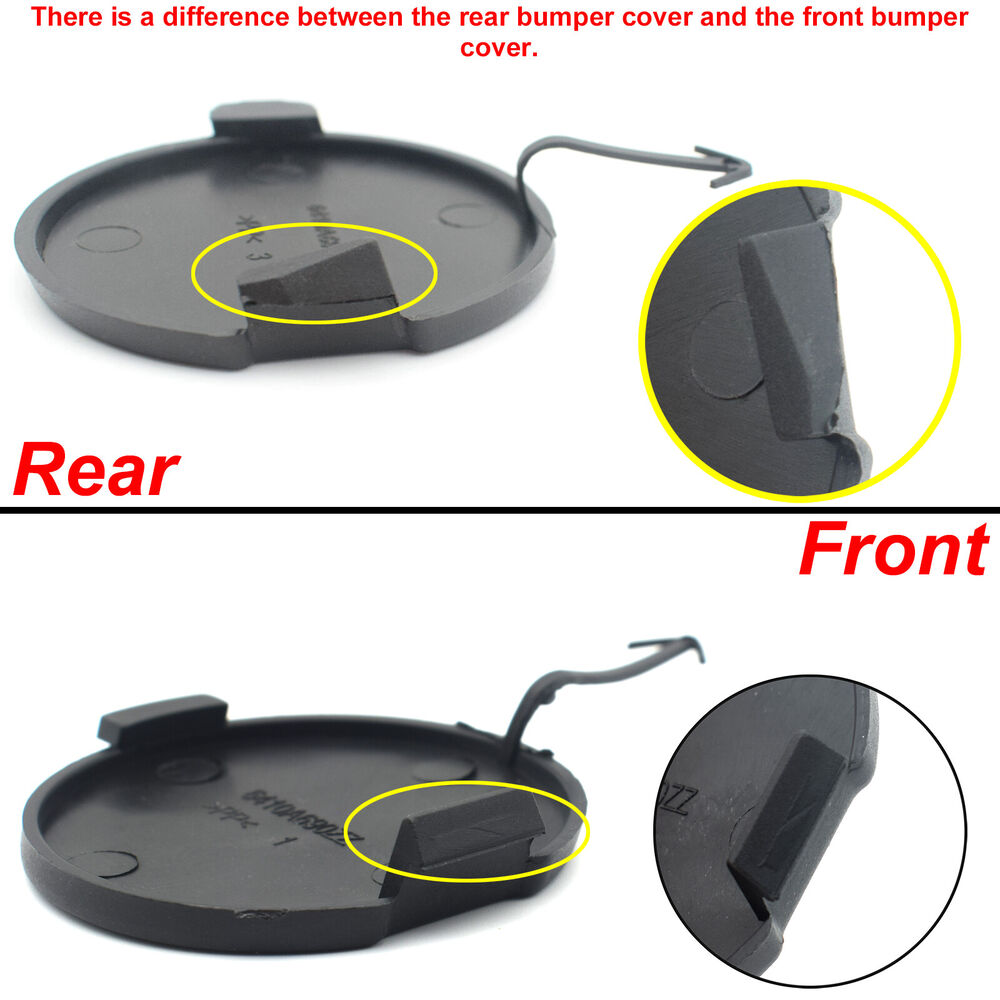 2X For Mitsubishi Lancer 08-16 Tow Hook Eye Cover Rear Front Bumper Cap Unprimed