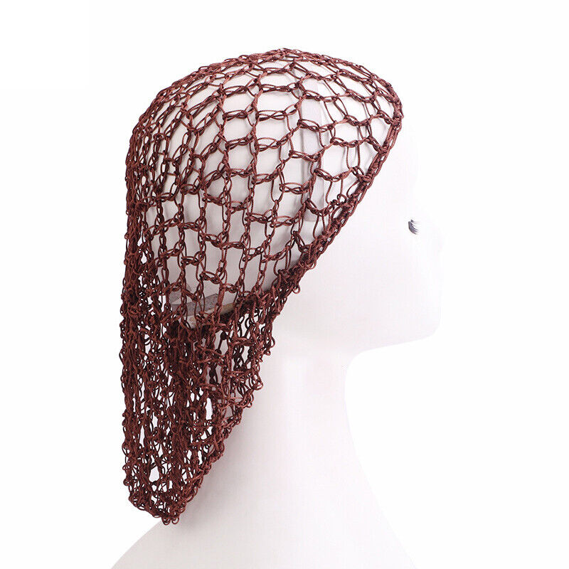 Womens Mesh Hair Net Crochet Cap Solid Hairnet Snood Sleeping Turban Hat Vintage