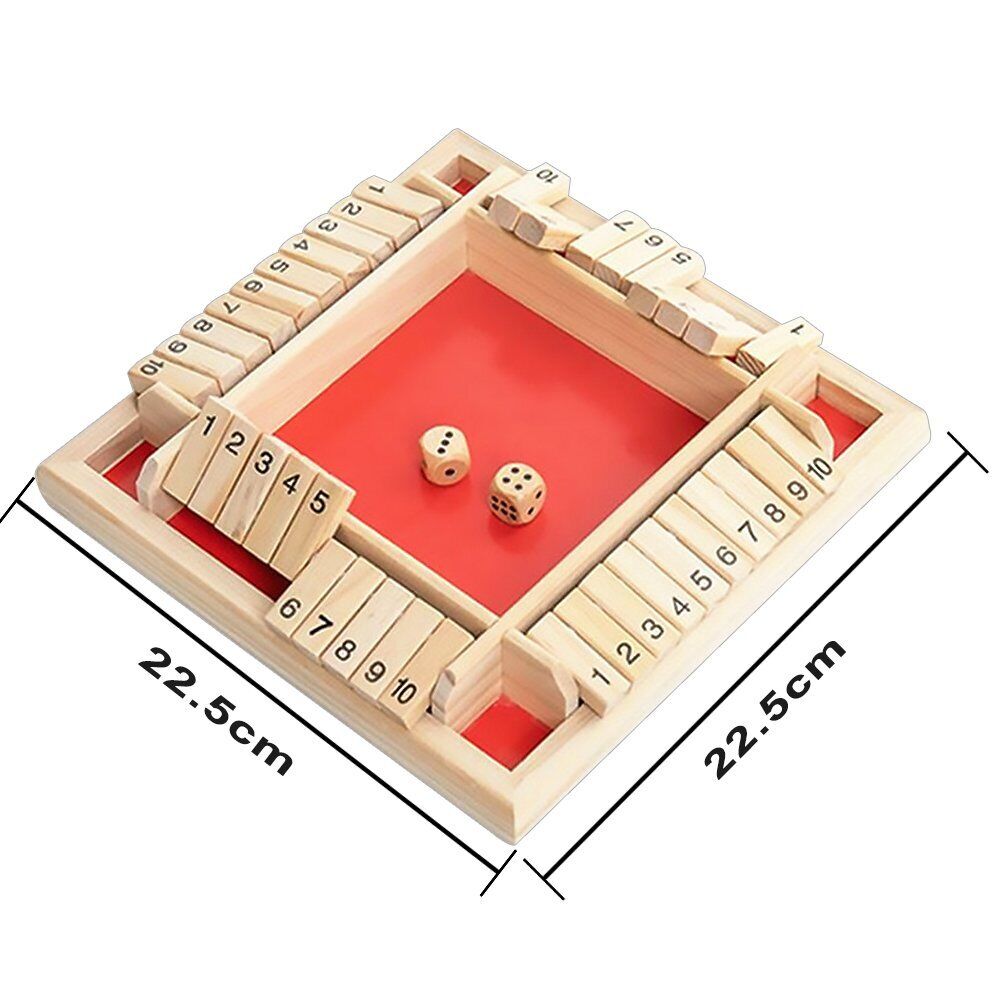 Shut the Box Game Wooden Board Number Drinking Dice Toy Family Traditiona