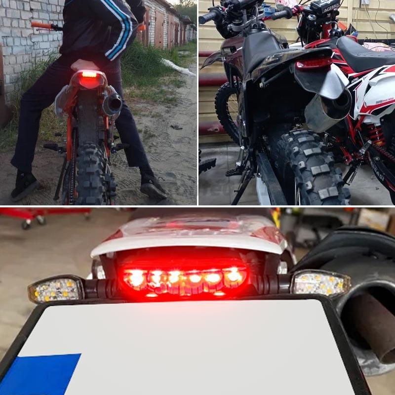 Universal Motorcycle LED Tail Light Rear Stop Brake License Number Plate Light