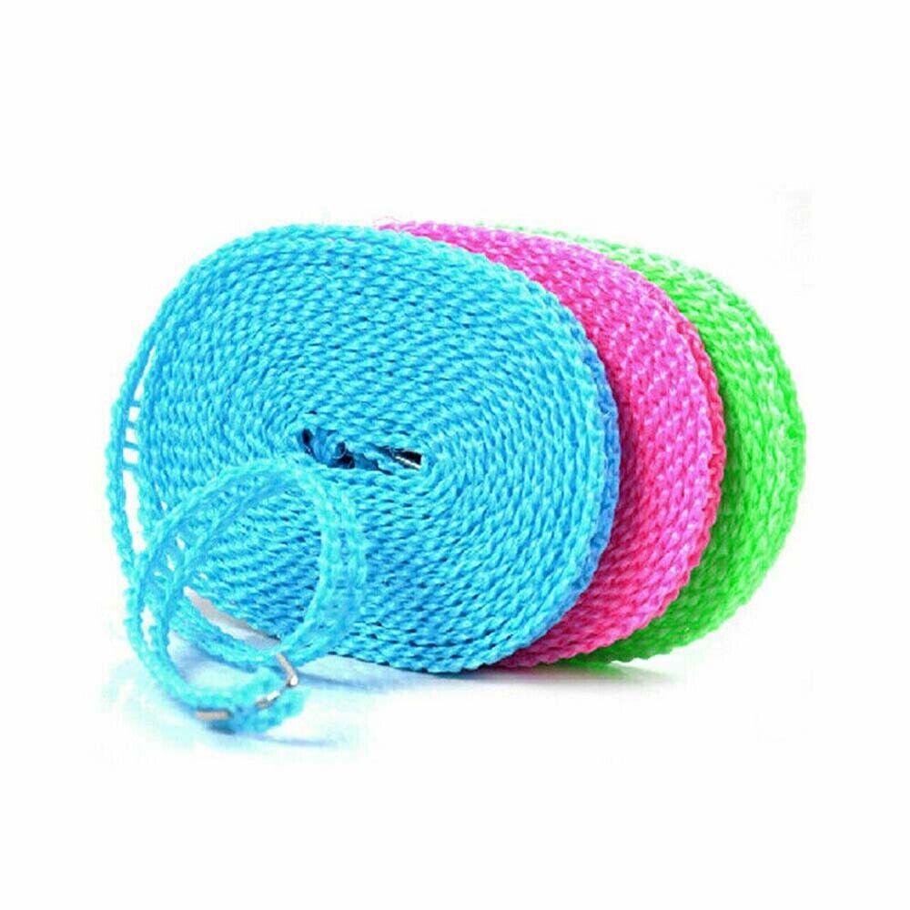 Portable Travel Clothes Line Washing Rope Non slip Airer Laundry Clothesline 5m