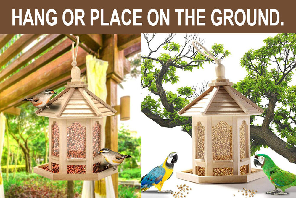 Hanging Bird Feeder Garden Wild Seed Container Waterproof Outdoor Gazebo Shape