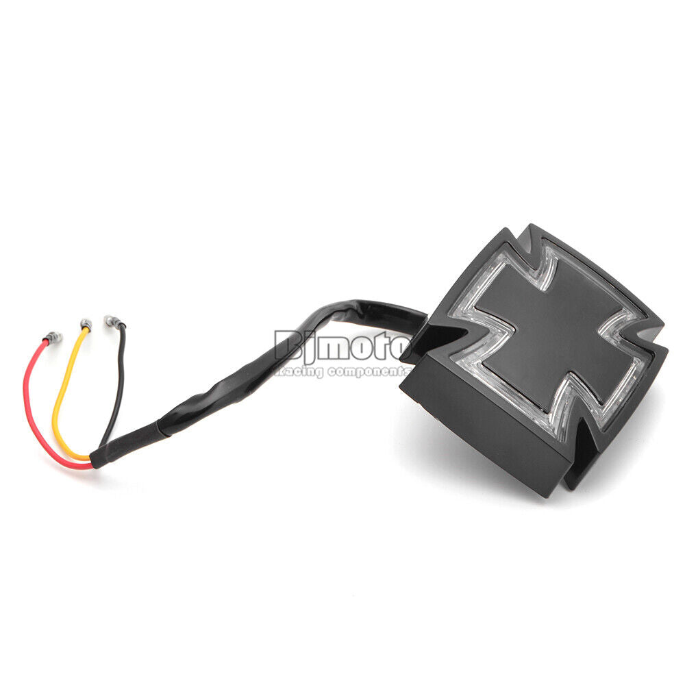 Motorcycle ABS Cross LED Brake Running Tail light Indicator For Harley Chopper