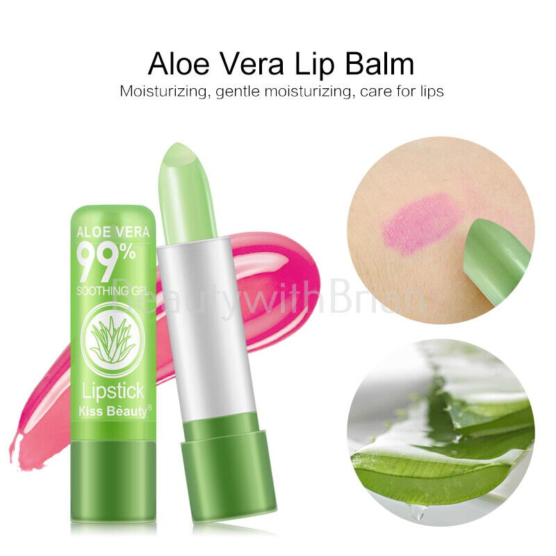 Women Aloe Vera Lip Color Changing Lipstick Long Lasting Moisturizing