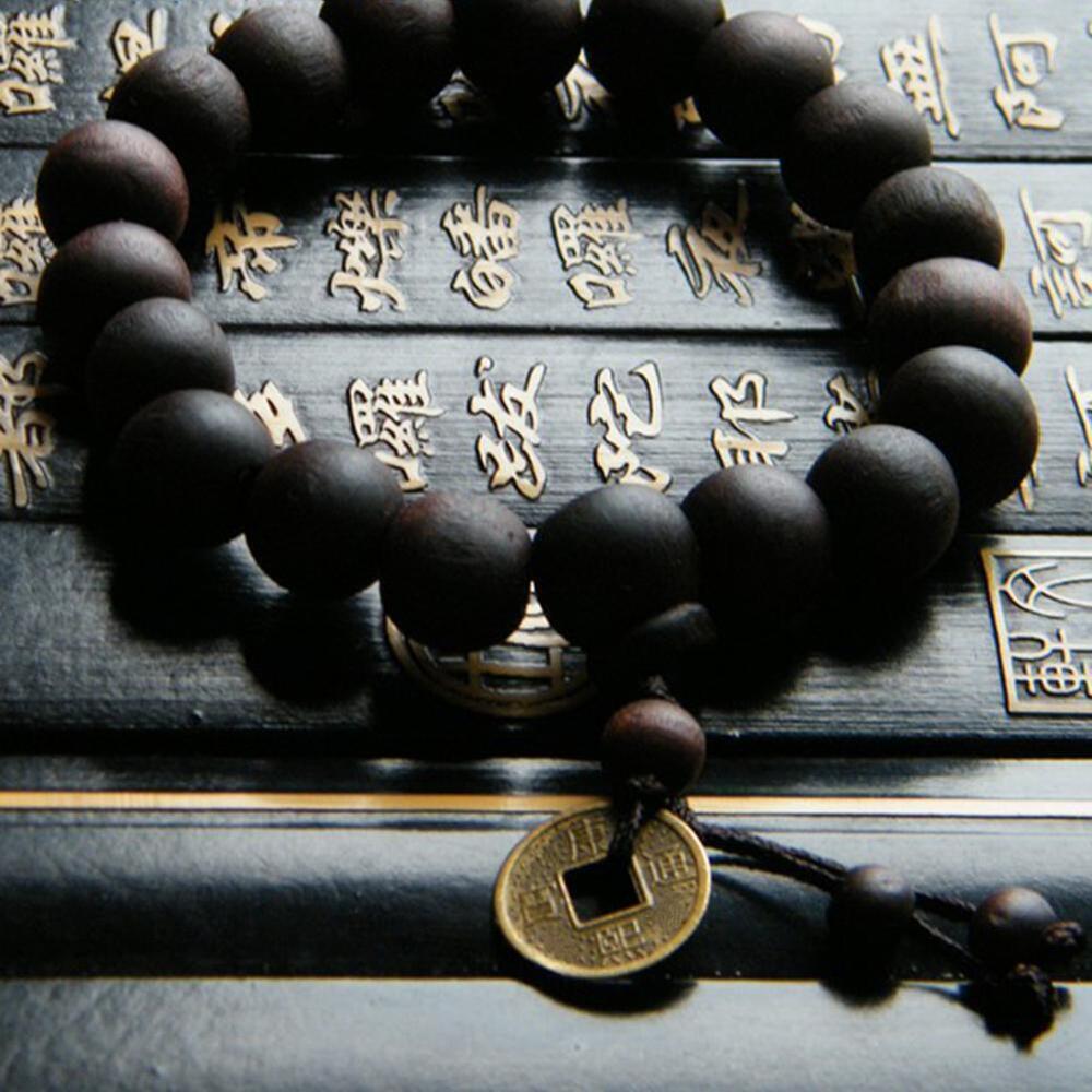 Men's Wooden 12MM Buddha Buddhist Prayer Beads Tibet Mala Bracelet N4E4