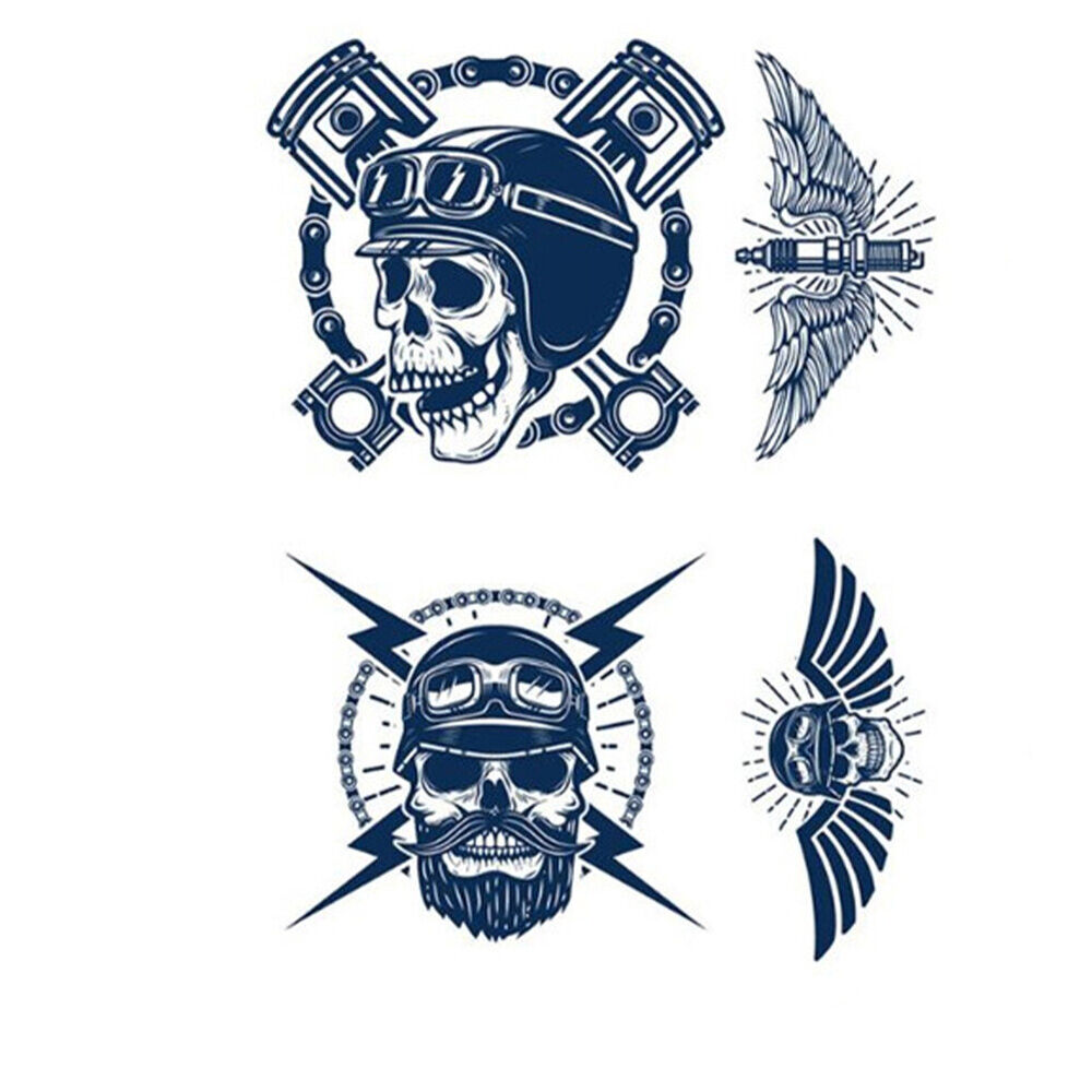 Semi-Permanent Tattoo Stickers Art Tatoo Sticker Skull Waterproof for Adults