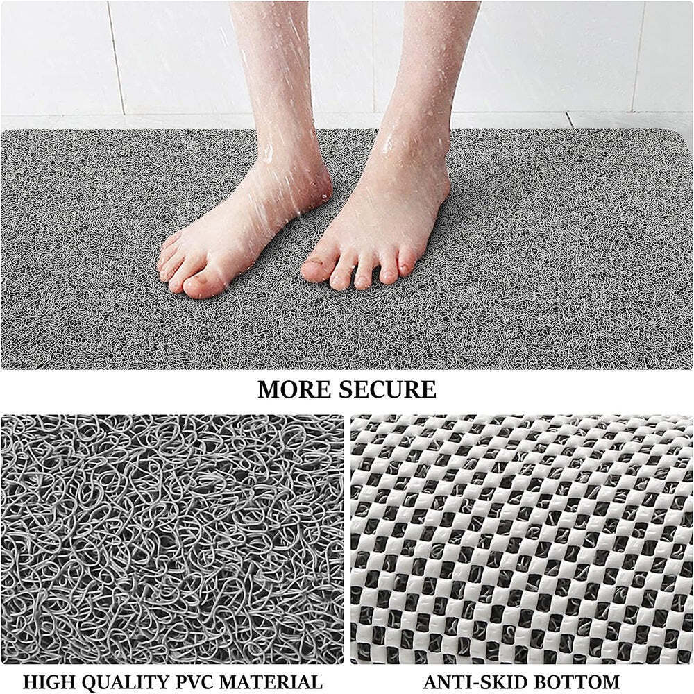 Hydro Wonder Super Comfy Shower Mat Non Slip Never Stains or Blocks Drain Grey