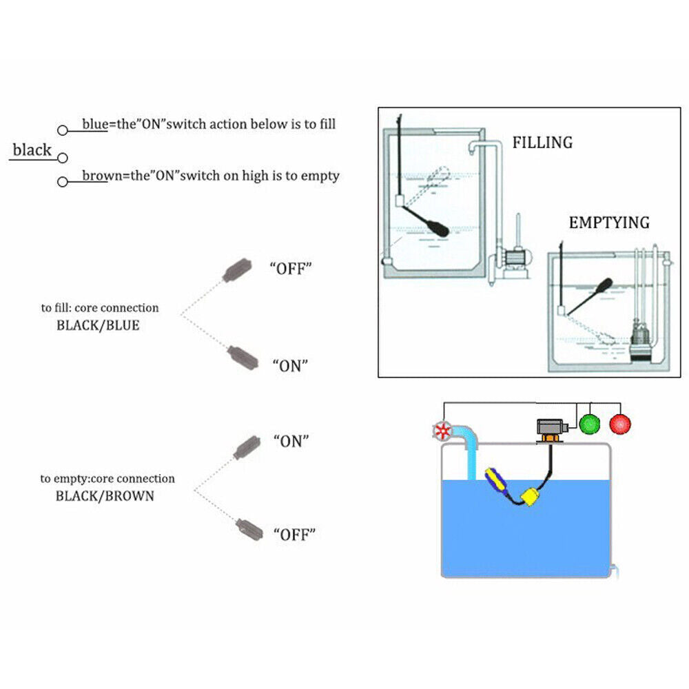 3/5/10M Tank Water Level Controller Float Switch Automatic Water Pump Regulator