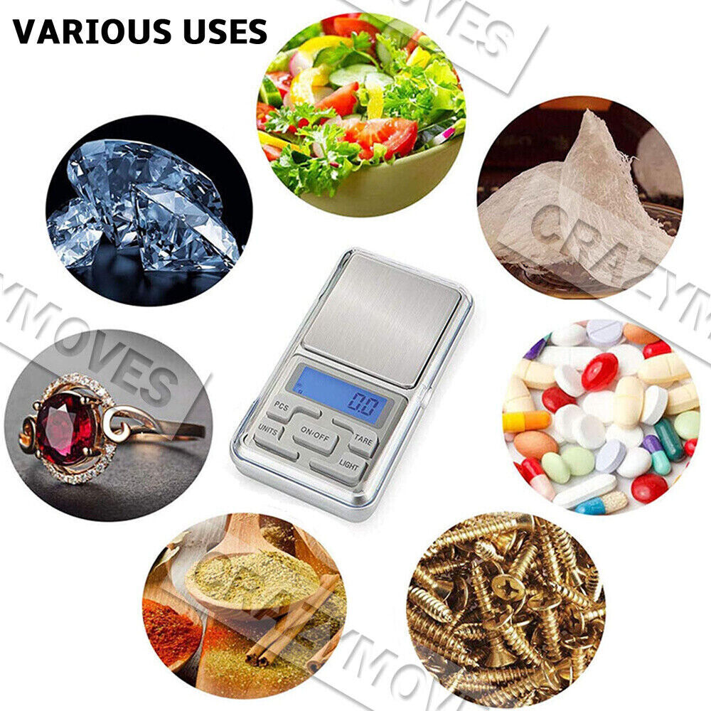 Pocket Digital Mini Scales 0.01-500g/0.1-3KG Precision Weight Balance Silver