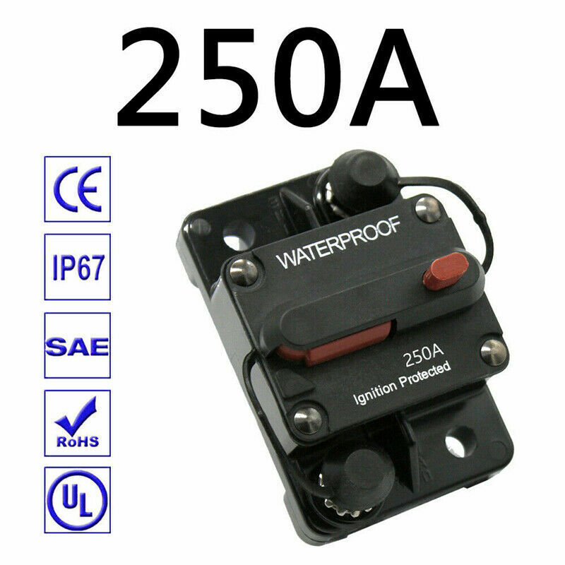 30A-300A AMP Circuit Breaker Dual Battery Manual Reset 12-48V DC Car Waterproof