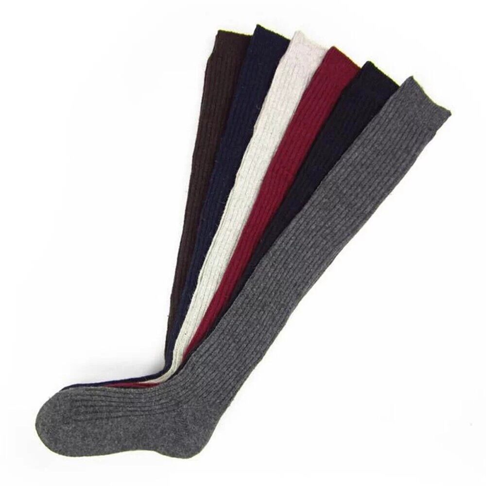 Warm Thigh High Socks Women Solid Color Over knee Long Boot Knitted Cable Knit