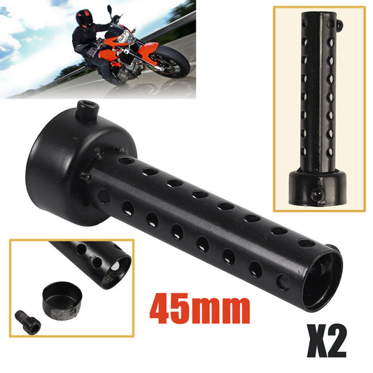 2X Motorcycle Exhaust Silencer 45mm MufflerInsert Baffle DB Killer Black