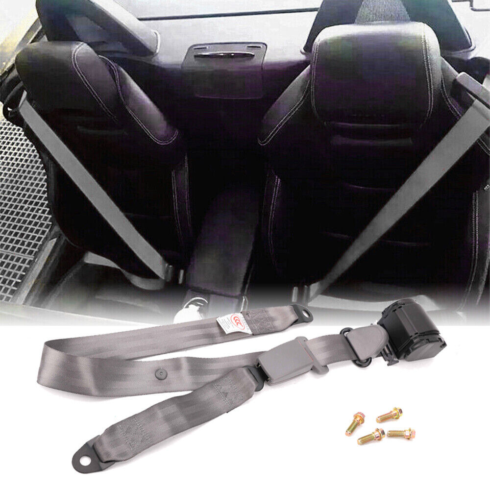 Universal 3-Points Safety Seat Belt Seatbelt Strap Retractor Grey Suit to Toyota