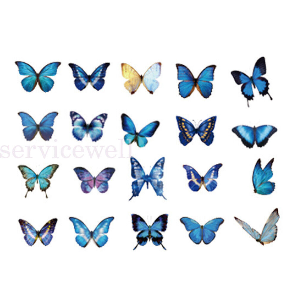 40Pcs 20 Style Butterfly Sticker With Adhesive Planner Album Journal Stationery