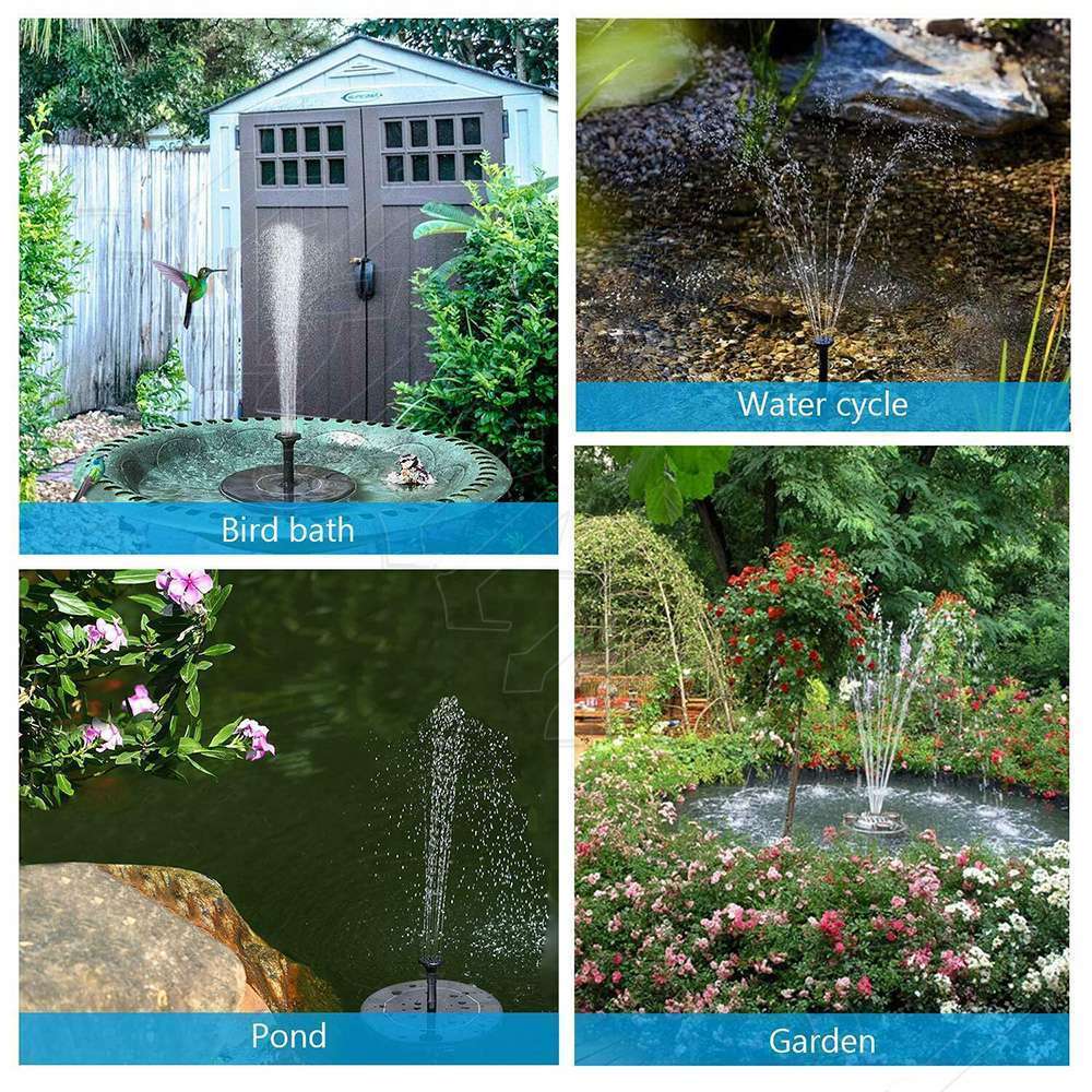 Solar Pond Pump Garden Water Fountain Pool Decoration Floating Powered Water