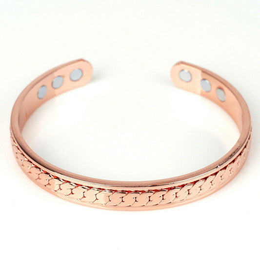 Unisex Pure Copper Magnetic Therapy Bracelet Arthritis Pain Relief Women Bangle