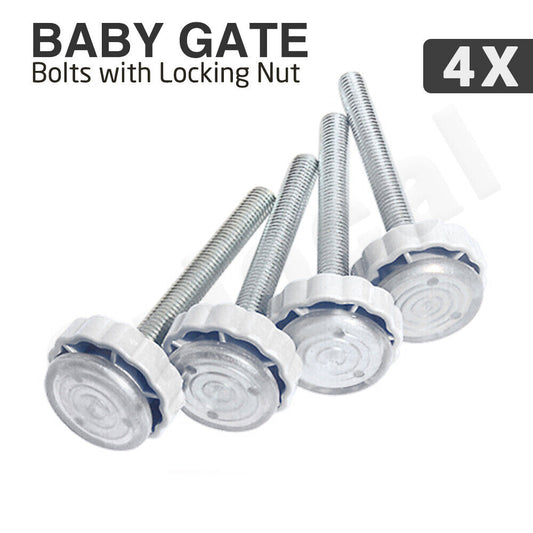 4X Baby Safety Gate Screws Bolts with Locking Nut Part Replacement Accessories